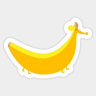 Funny banana dachshund Sticker